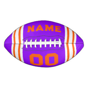 Team Colours Orange, Purple and White American Football
