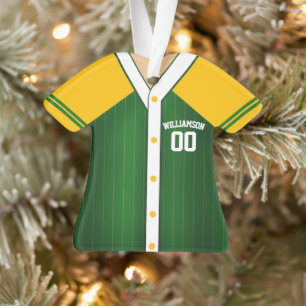 Team Colours Personalised Baseball Jersey Ornament