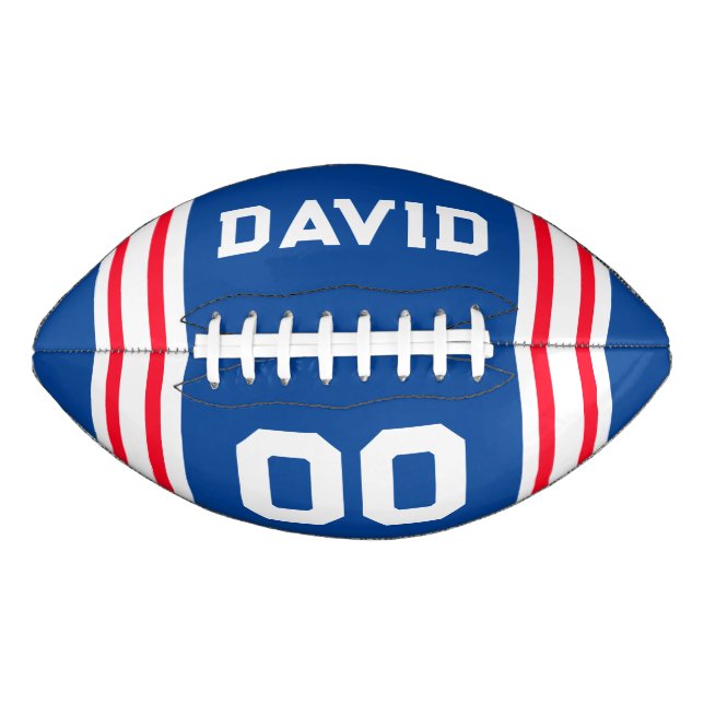 Team Colours Red White and Blue American Football (Front)