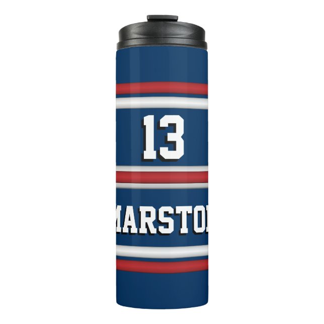 Team Colours Red White Blue Thermal Tumbler (Front)