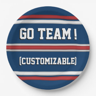 Team Colours Sports Season Party Gear Paper Plate