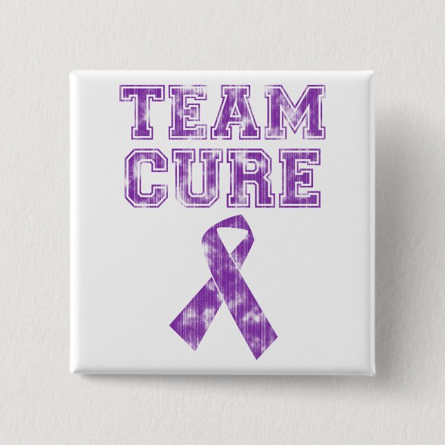 Team Cure (Purple) 15 Cm Square Badge (Front)