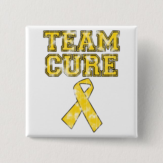 Team Cure (Yellow) 15 Cm Square Badge (Front)