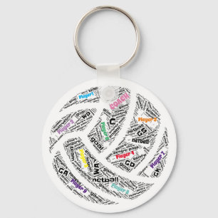 Team Customised Netball Word Art Key Chain