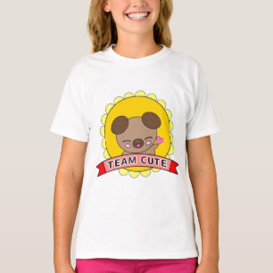 Team Cute Happy Puppy Heart Wave Kids T-Shirt
