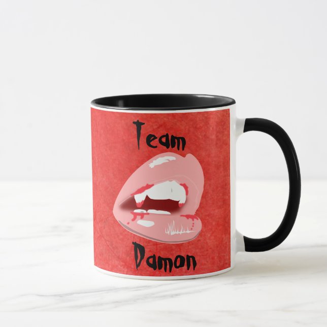 Team Damon Vampire Lips Coffee Mug (Right)