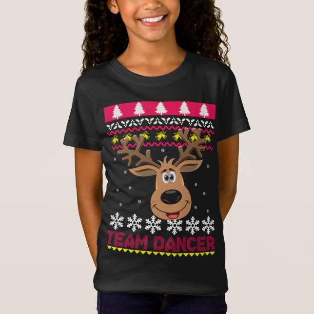 Team Dancer Santa Reindeer Ugly Sweater (Front)