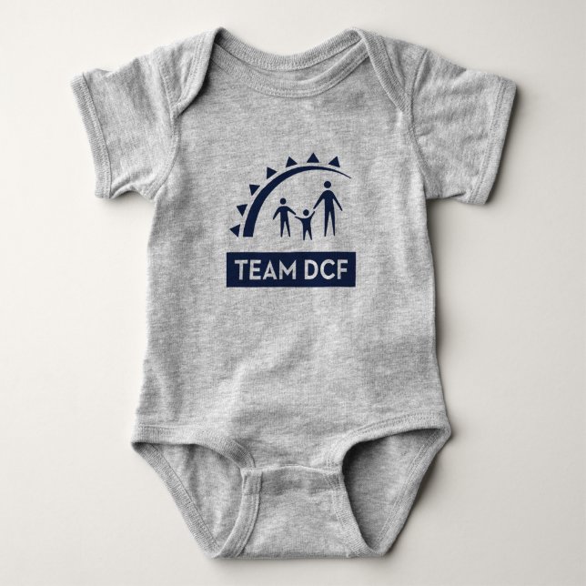 Team DCF Baby Bodysuit - Blue Font (Front)