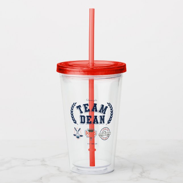 Team Dean Gilmore Girls Design Acrylic Tumbler (Front)