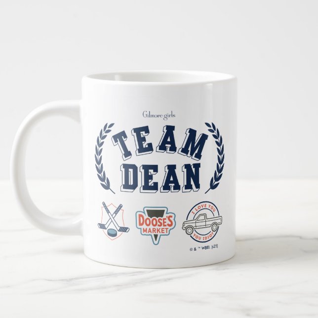 Team Dean Gilmore Girls Design Large Coffee Mug (Left)
