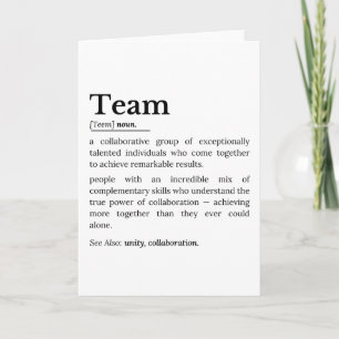 Team Definition – The Power of Collaboration Card