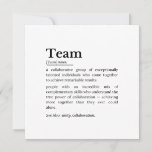 Team Definition – The Power of Collaboration Card