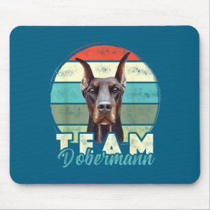 Team Doberman Dog Outfit Retro Vintage Doberman Do Mouse Mat