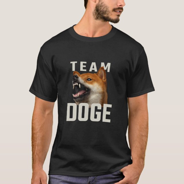 Team Dogecoin - Angry Shiba Meme For Doge Coin Inv T-Shirt (Front)