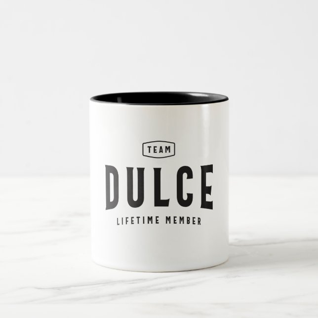 Team Dulce Lifetime Member Personalised Name Two-Tone Coffee Mug (Center)