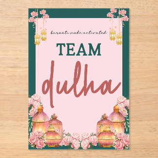 team dulha acrylic invitations