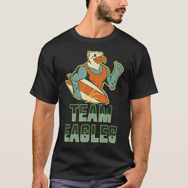 Team Eagle 07 Animal Sports Cute Surf Surfer Surfi T-Shirt (Front)