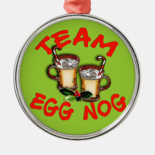 Team Eggnog Holiday Design Metal Tree Decoration