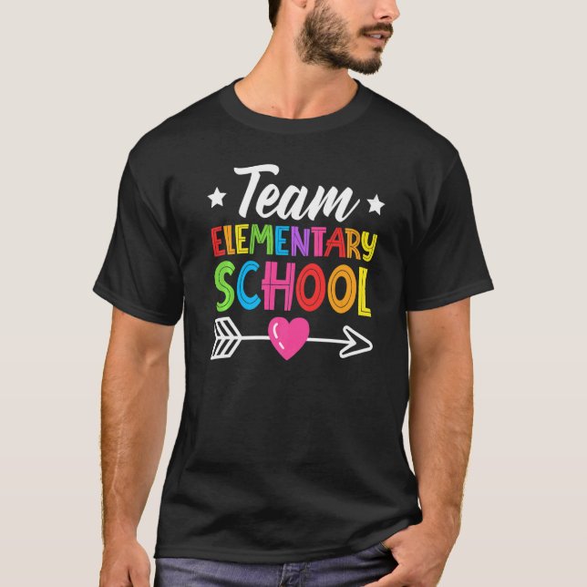 Team Elementary School Teacher Student Kid Back To T-Shirt (Front)