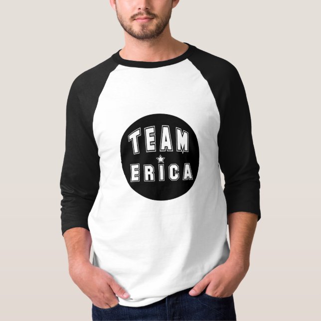 Team Erica Black T-Shirt (Front)
