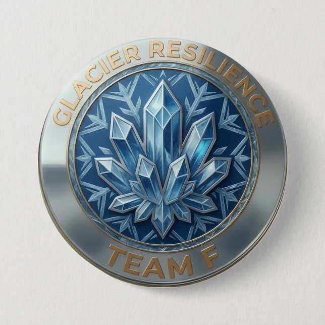 Team F – Glacier Resilience Emblem | Ice Strength  7.5 Cm Round Badge (Front)
