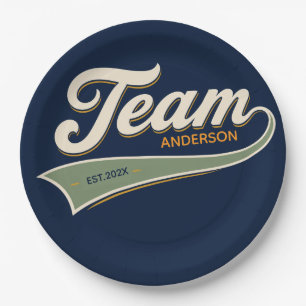 Team family gathering cold sport logo paper plate