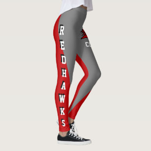 Team & Fan Red and Grey Redhawk Mascot Leggings