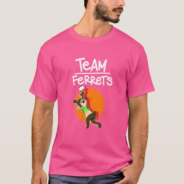Team Ferret Animal Sports Cute Sporty Animal  Ferr T-Shirt (Front)