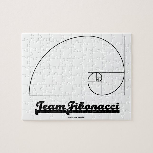 Team Fibonacci (Fibonacci Spiral) Jigsaw Puzzle (Horizontal)