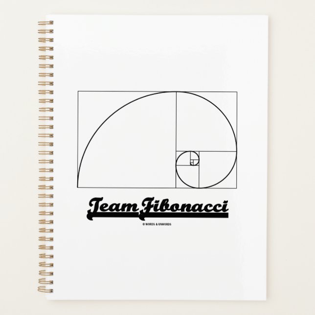 Team Fibonacci (Fibonacci Spiral) Planner (Front)