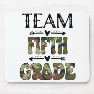 Team Fifth Grade Back To School Day Camo Teachers Mouse Mat