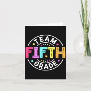 Team Fifth Grade Teacher Back to School 5th Grade Card