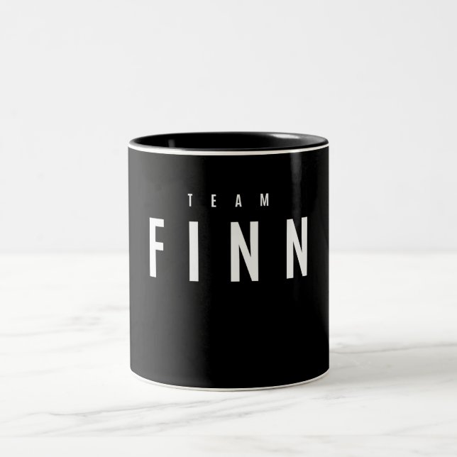 Team Finn Personalised Name  Two-Tone Coffee Mug (Center)