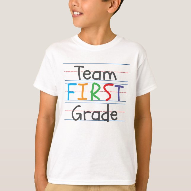 Team First Grade Back to School Kids Shirt (Front)