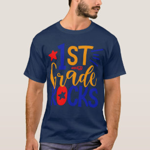 Team First Grade Hello 1st Grade Rocks Back To Sch T-Shirt