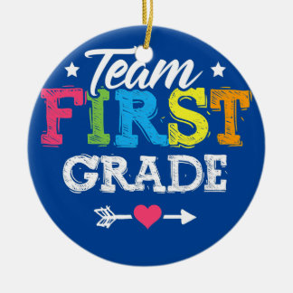 Team First Grade Teacher Student Back To School Ceramic Tree Decoration