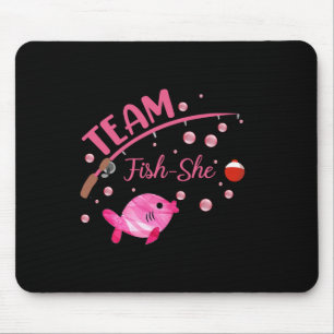 Team Fish She Shirt Fishing Gender Reveal Party An Mouse Mat