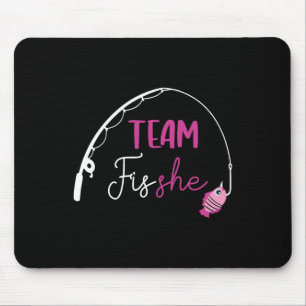 Team Fish She Shirt Fishing Gender Reveal Party An Mouse Mat