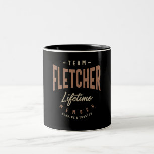 Team Fletcher Lifetime Member Personalised Name Two-Tone Coffee Mug