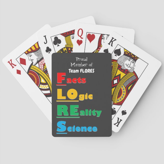 Team FLORES - Facts, Logic, Reality, Science Playing Cards (Back)