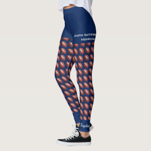 Team Football Leggings with Fake Blue Shorts
