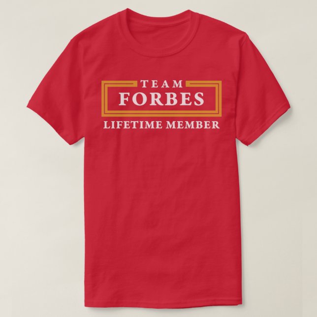 Team Forbes Lifetime Member Surname  T-Shirt (Design Front)