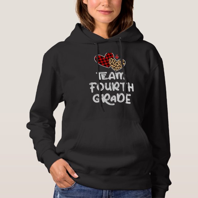 Team Fourth Grade  4th Back To School Teacher Stud Hoodie (Front)