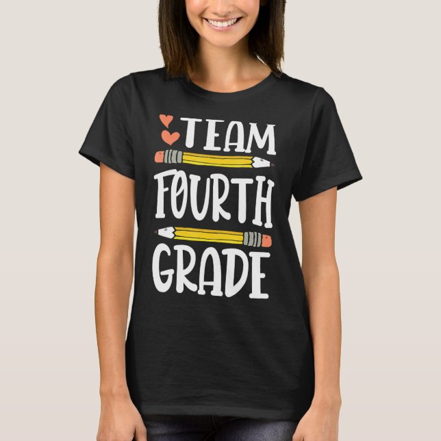 Team Fourth Grade Rainbow Back To School Students  T-Shirt (Front)