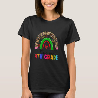 Team Fourth Grade Teacher Boho Rainbow Leopard 4th T-Shirt