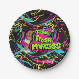 team fresh princess paper plate