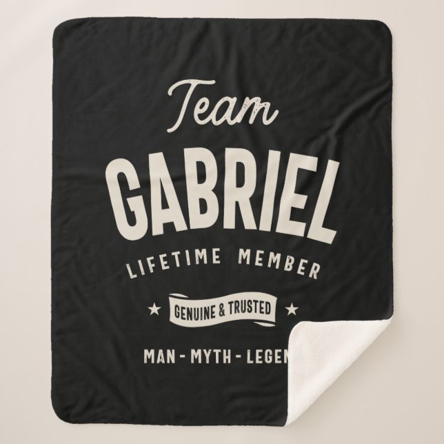 Team Gabriel Lifetime Member Personalised Name Sherpa Blanket (Front)