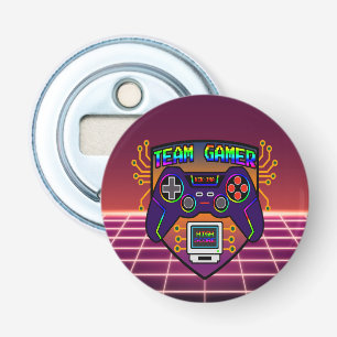 Team Gamer, gamer gift, retro gaming background Bottle Opener