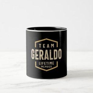 Team Geraldo Lifetime Member Personalised Name Two-Tone Coffee Mug