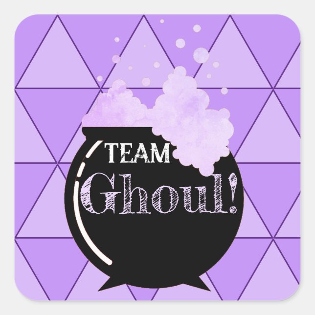 Team Ghoul Gender Reveal Party Square Sticker (Front)